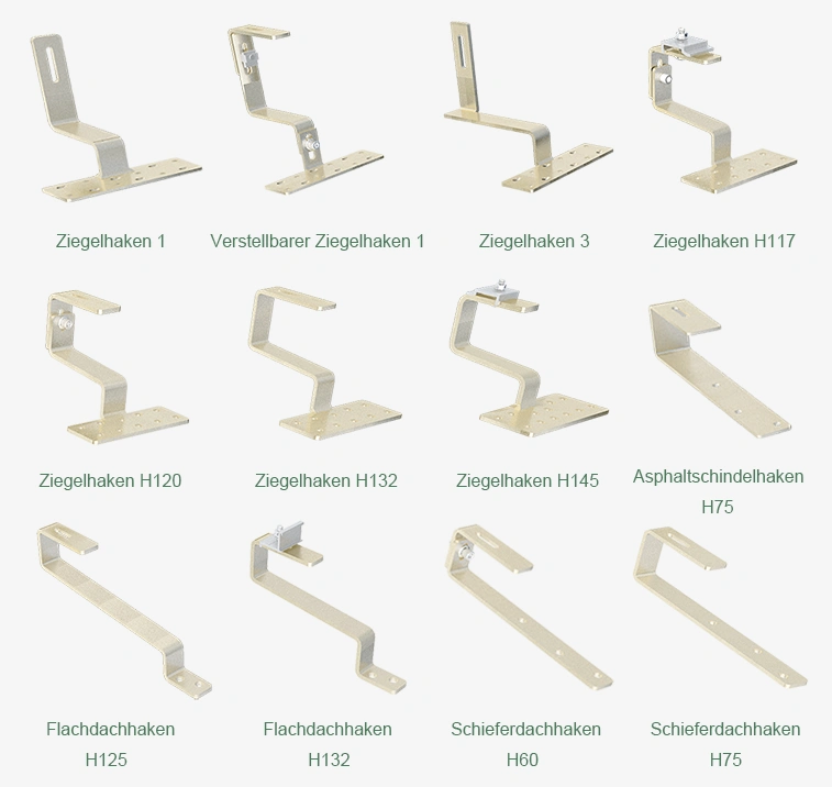 Verschiedene Arten von Solar-Dachziegelhaken