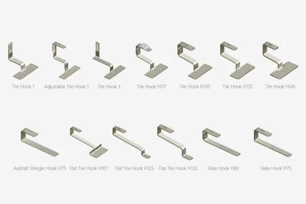 Haken für Dachziegel aus Photovoltaik-Keramik