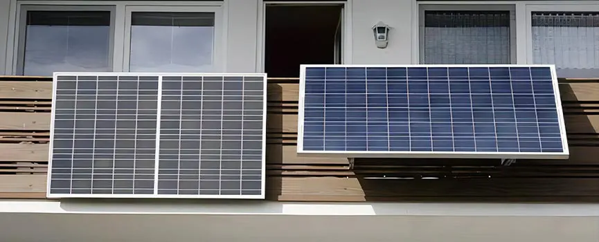 Solaranlage mit verstellbarem Winkel auf dem Balkon